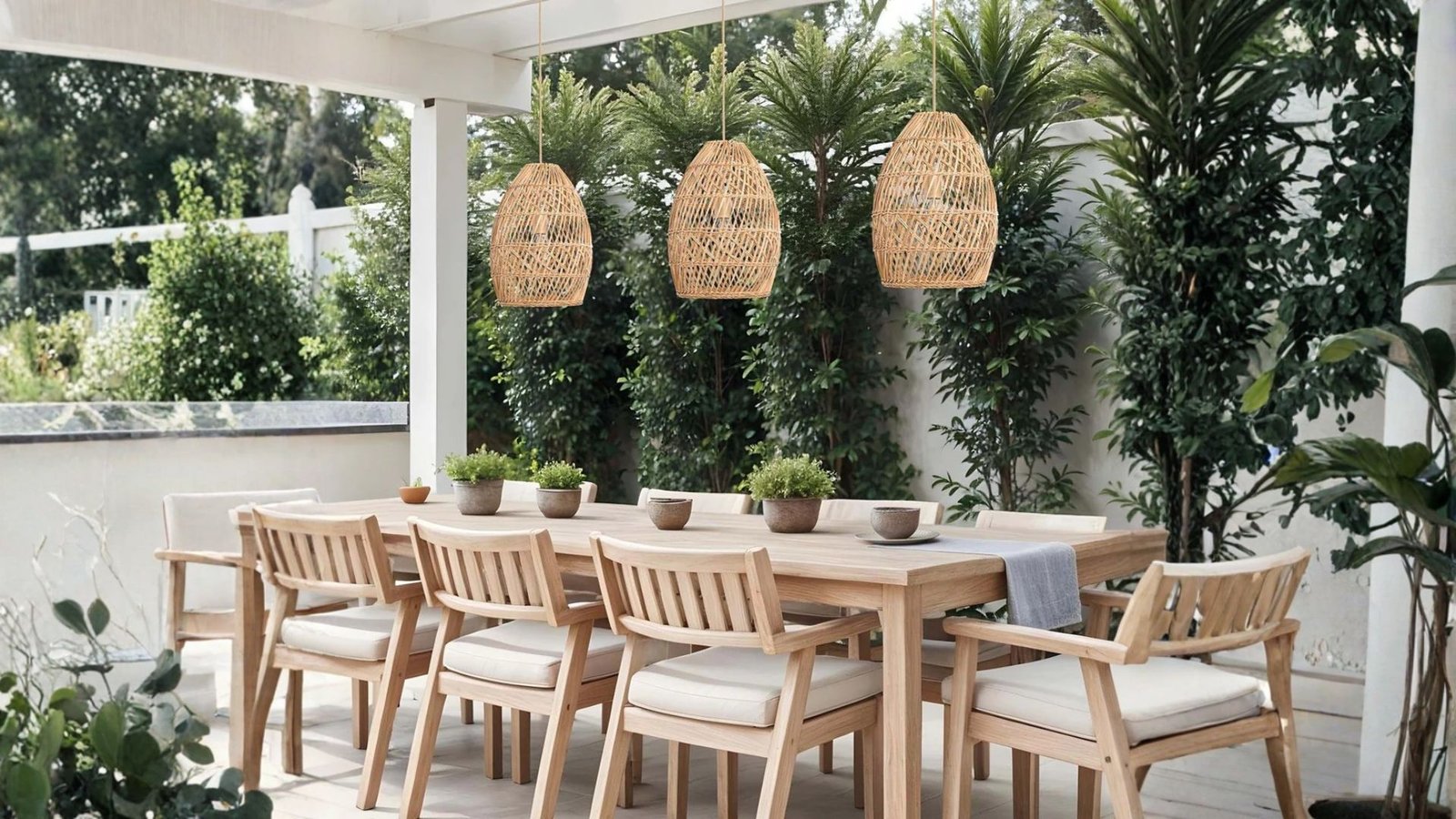 Outdoor Callie Rattan Pendant Light