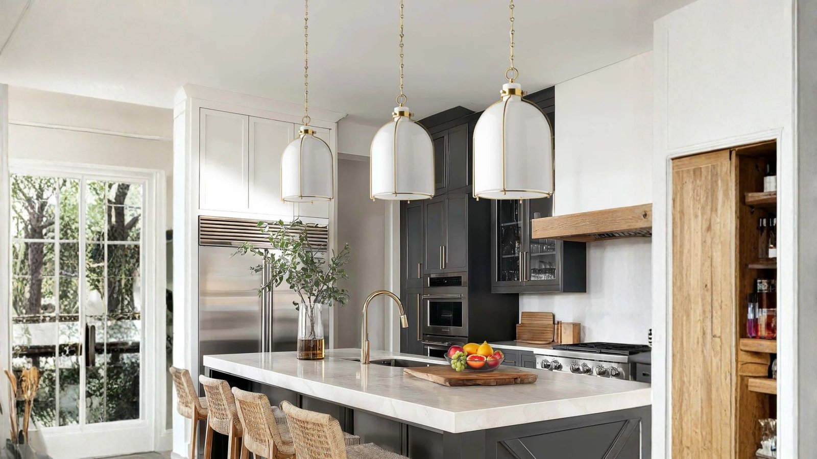 Nestia White Pendant Light in an elegant living space