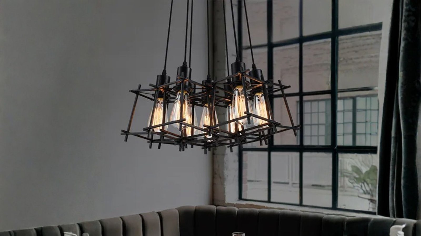 Vintage Industrial Black Metal Pendant Light