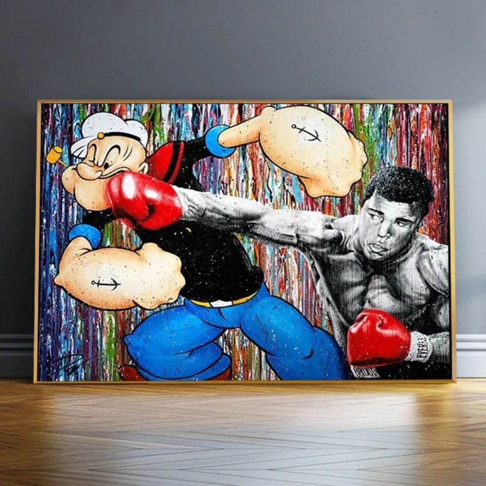 Boxing Match Graffiti Art Canvas