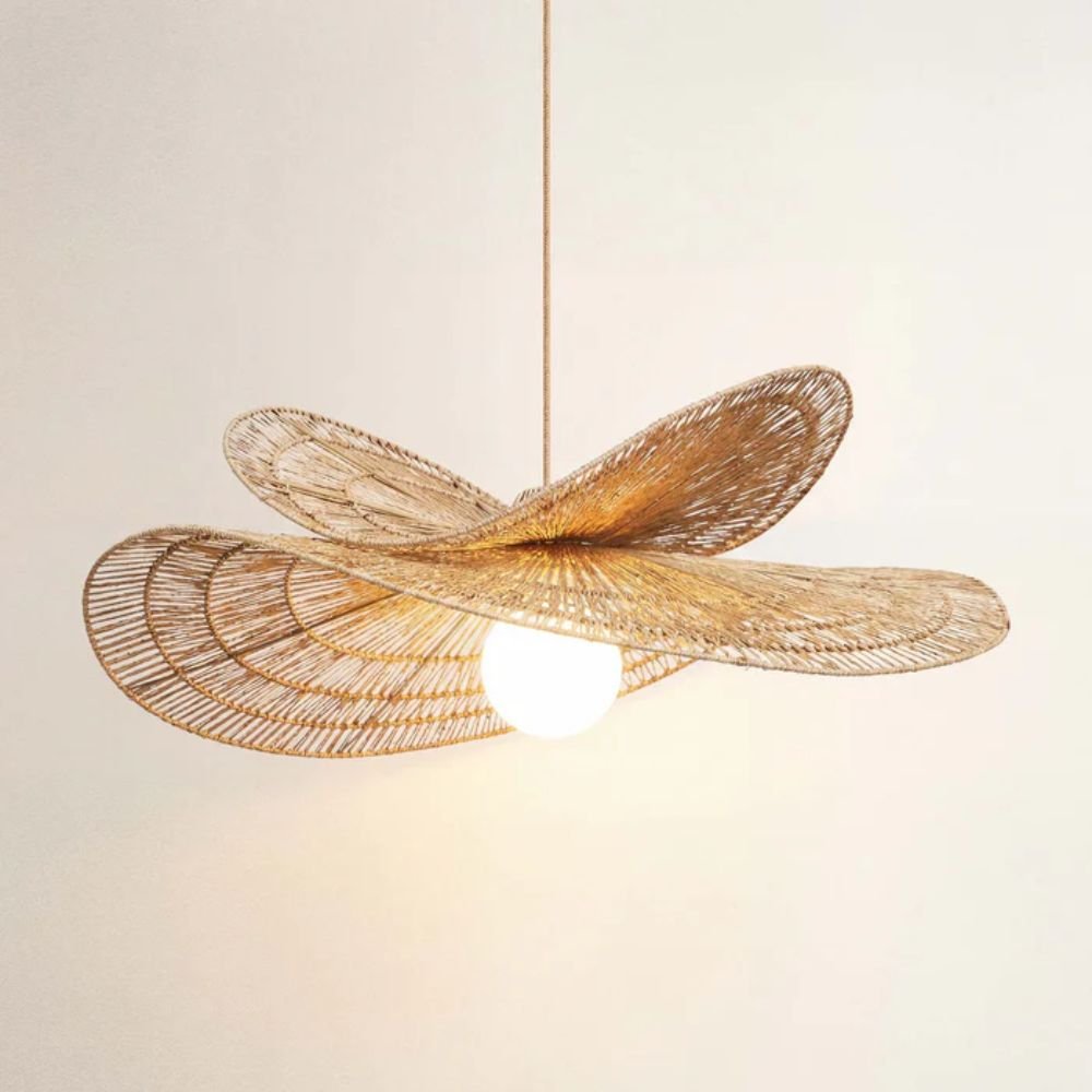 Outdoor Whisper Leaf Rattan Pendant Light