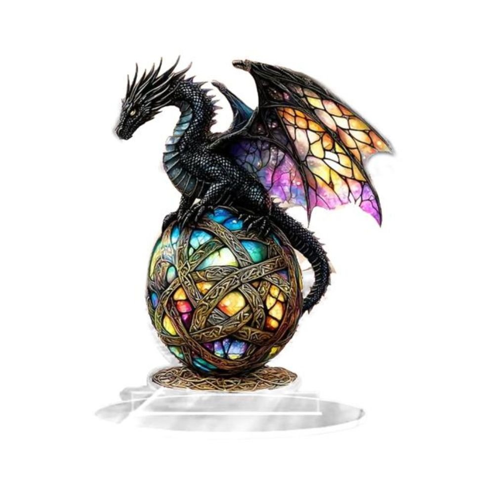Dragon Statue Vibrant Color Resin Dragon Sculpture Mythical Creature Ornament Gothic Style Fantasy Decor