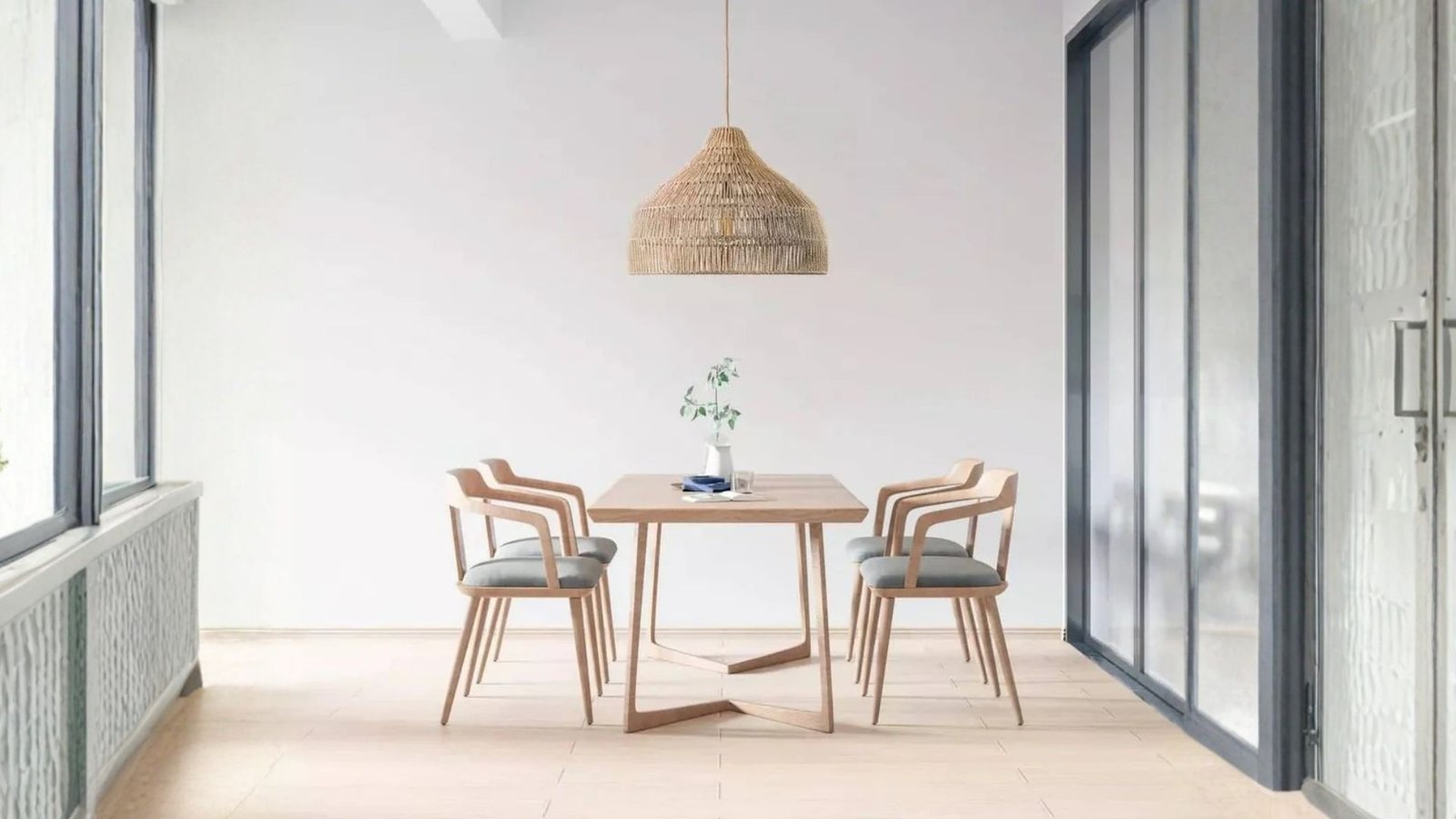 Dreamy Palm Fibers Pendant Light by Rowabi styled in a warm interior