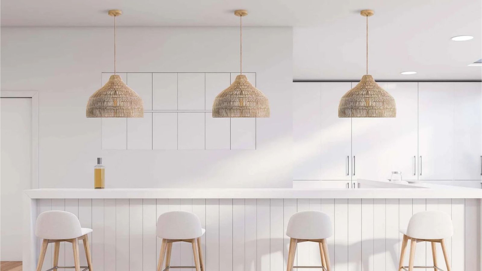 Dreamy Palm Fibers Pendant Light hand-woven coil detail close-up